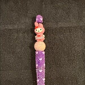 Pink & Purple Hello Kitty Character Beaded pen